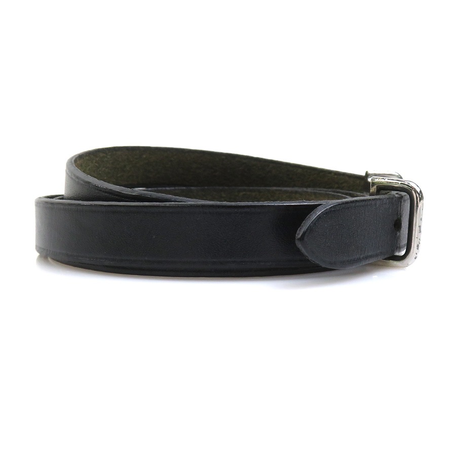 エルメス HERMES ブレスレット レザー/メタル ブラック/シルバー ユニセックス e60608a