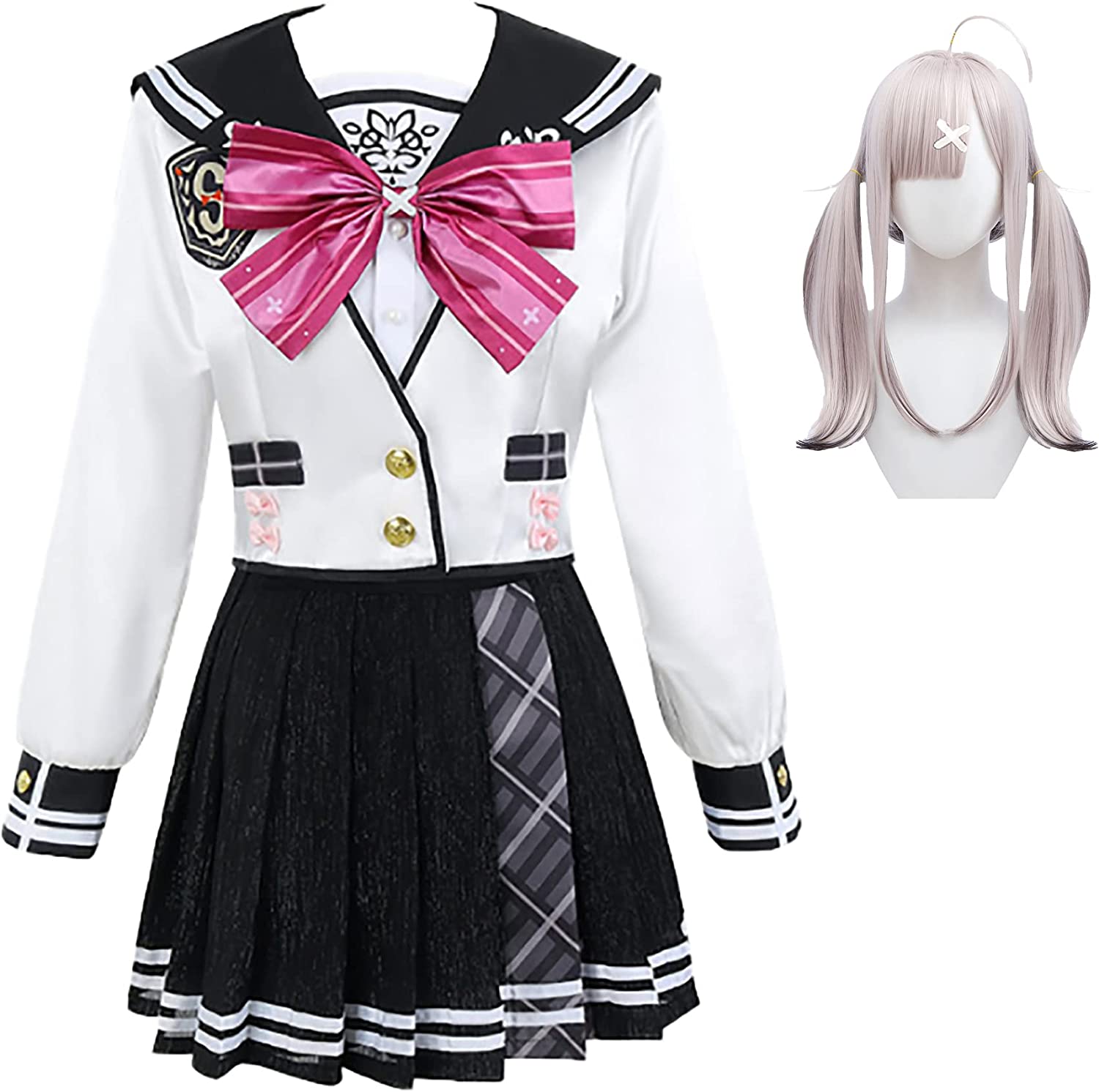 にじさんじ所属 バーチャルYouTuber VTuber にじさんじ 健屋花那 セーラー服 コスプレ用衣装 ウイッグ かつら付き コスチューム 変身 仮装 変装 文化祭 学園祭 ハロウ