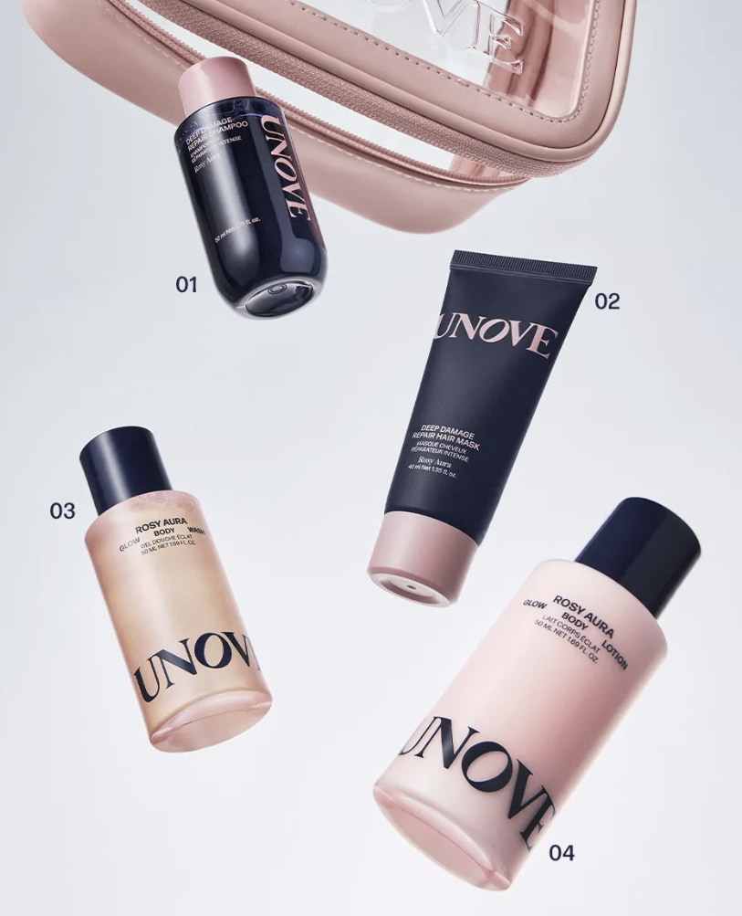 Qoo10] UNOVE ヘア&ボディ トラベルキット 4種セット