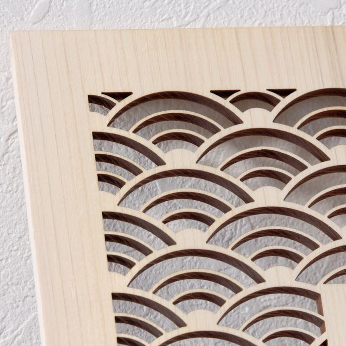 日本時計 刻 青海波 壁掛け時計 おしゃれな国産ヒノキのインテリア 店舗 玄関 リビング 寝室 玄関 和室 和風 和柄