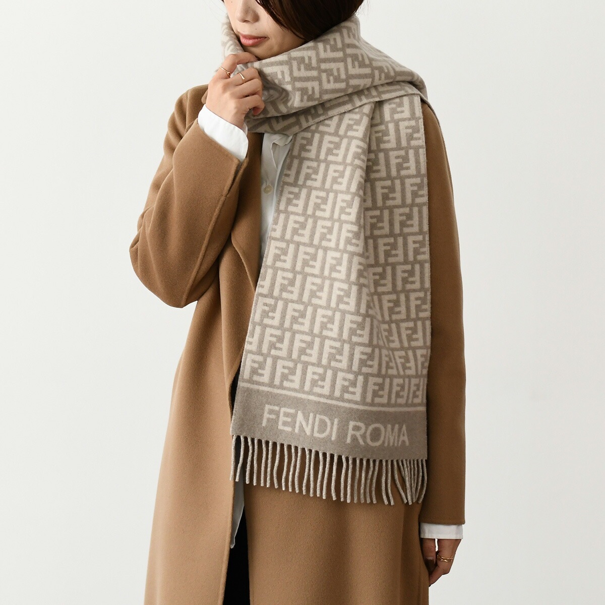 FENDI フェンディ マフラー ストール FXT113AQCW ウール カシミア