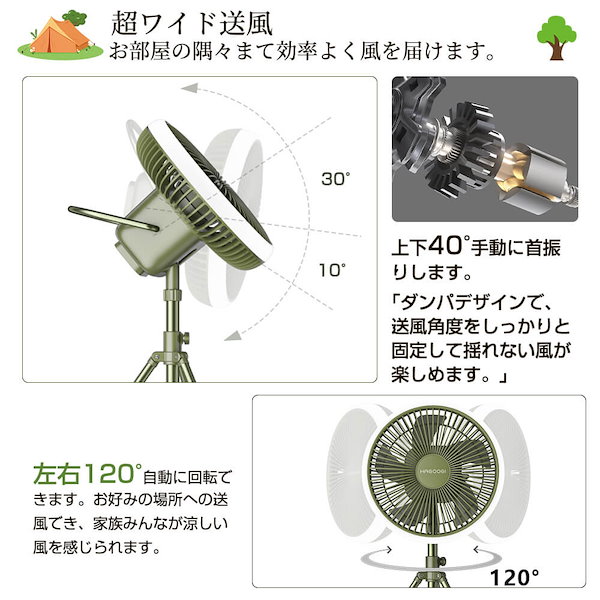 Qoo10] HAGOOGI 扇風機 キャンプ 収納ケース付き コード