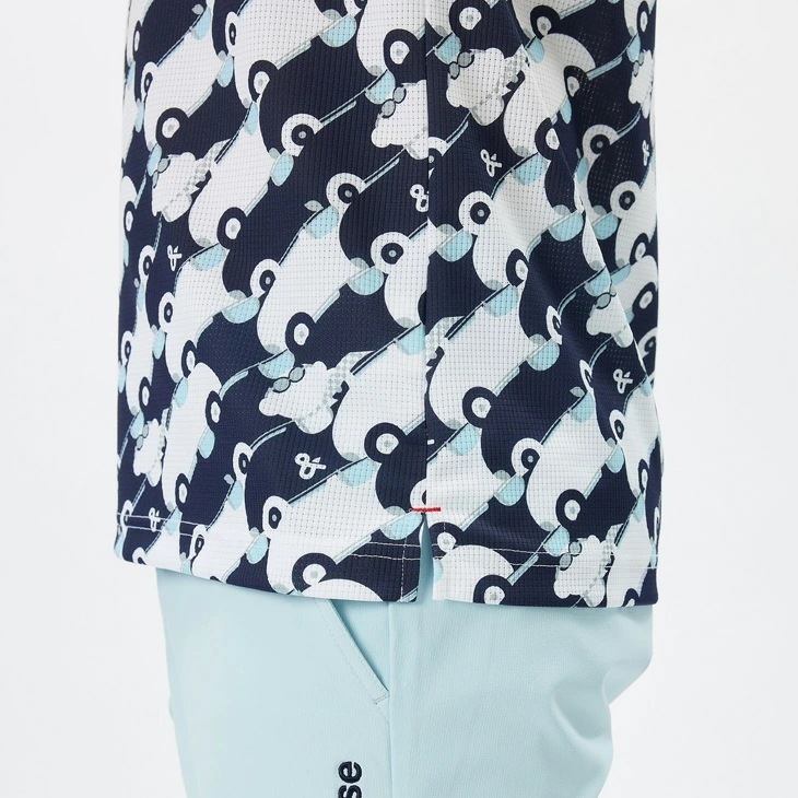 半袖シャツ メンズ ゴルフウェア ホールメッシュ半袖プルオーバーシャツ ボタンダウン UVケア 吸汗速乾 衿つき ゴルフシャツ ゴルフポロ 総柄 紳士 服 ブランド アパレル/AMS9654X7