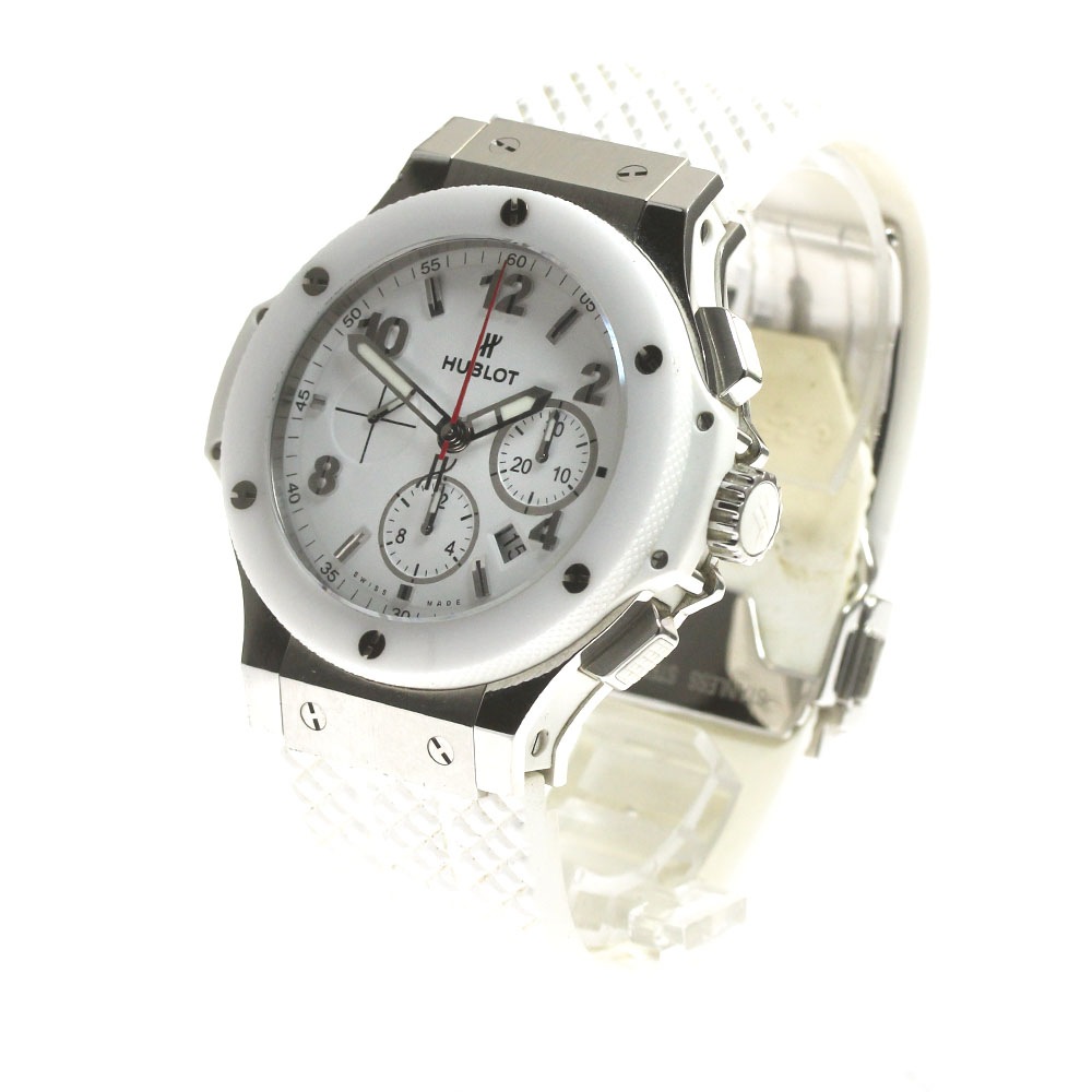ウブロ HUBLOT 301.SE.230.RW ビッグバン スチールホワイト クロノグラフ 自動巻き メンズ 保証書付き_846529【中古】 ウブロ HUBLOT 301.SE.230.RW ビッグバン スチールホワイト クロノグラフ 自動巻き メンズ 保証書付き_846529【中古】