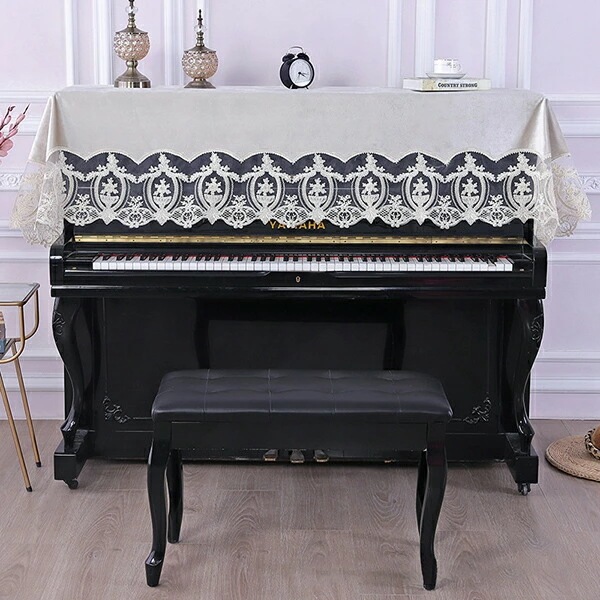 【赤字販売*速達】ピアノカバー 天屋根カバー+鍵盤蓋カバー アップライト トップカバー レース 北欧 刺繍 標準直立型ピアノ用 おしゃれ ピアノ掛け 通気性 乾燥 防塵 汚れ防止 便利 ヨーロッパ お