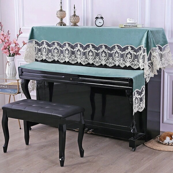 【赤字販売*速達】ピアノカバー 天屋根カバー+鍵盤蓋カバー アップライト トップカバー レース 北欧 刺繍 標準直立型ピアノ用 おしゃれ ピアノ掛け 通気性 乾燥 防塵 汚れ防止 便利 ヨーロッパ お