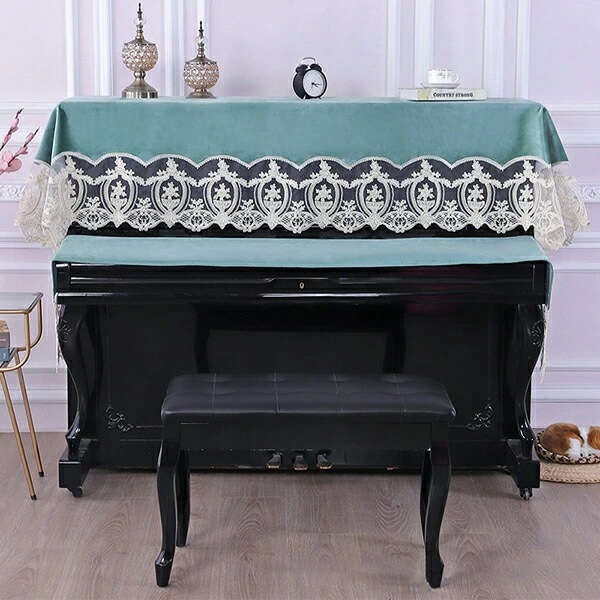 【赤字販売*速達】ピアノカバー 天屋根カバー+鍵盤蓋カバー アップライト トップカバー レース 北欧 刺繍 標準直立型ピアノ用 おしゃれ ピアノ掛け 通気性 乾燥 防塵 汚れ防止 便利 ヨーロッパ お