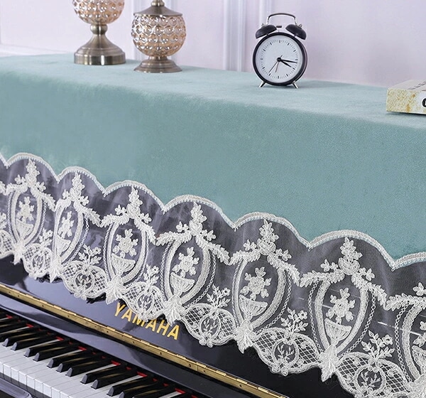 【赤字販売*速達】ピアノカバー 天屋根カバー+鍵盤蓋カバー アップライト トップカバー レース 北欧 刺繍 標準直立型ピアノ用 おしゃれ ピアノ掛け 通気性 乾燥 防塵 汚れ防止 便利 ヨーロッパ お