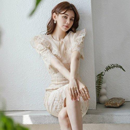 キャバドレス ナイトドレス ミディアムドレス ハイウエスト タイト ワンピース 半袖 スカラップカット 総レース レディース グラシア キャバドレス ナイトドレス ミディアムドレス ハイウエスト タイト ワンピース 半袖 スカラップカット 総レース レディース グラシア