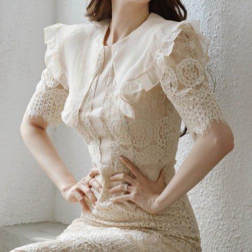 キャバドレス ナイトドレス ミディアムドレス ハイウエスト タイト ワンピース 半袖 スカラップカット 総レース レディース グラシア キャバドレス ナイトドレス ミディアムドレス ハイウエスト タイト ワンピース 半袖 スカラップカット 総レース レディース グラシア