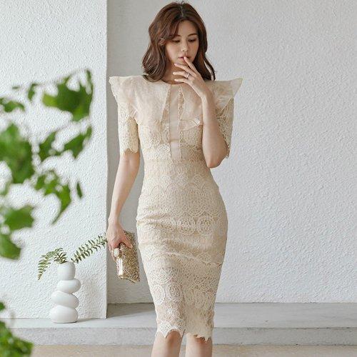 キャバドレス ナイトドレス ミディアムドレス ハイウエスト タイト ワンピース 半袖 スカラップカット 総レース レディース グラシア キャバドレス ナイトドレス ミディアムドレス ハイウエスト タイト ワンピース 半袖 スカラップカット 総レース レディース グラシア