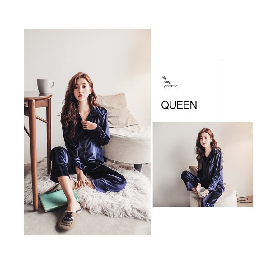 ネグリジェ レディースパジャマ ペア秋冬 前開きベルベットネグリジェ フェイク ナイトガウン 長袖 ネグリジェ レディースパジャマ ペア秋冬 前開きベルベットネグリジェ フェイク ナイトガウン 長袖