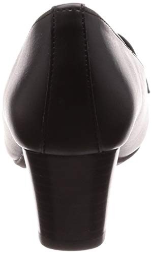 [フワラク] ヒール 幅広 3E 防水 ローファーパンプス 5.0cmヒール 【21.5cm～25.5cm】 FR-1106 レディース ブラック 22.5 cm