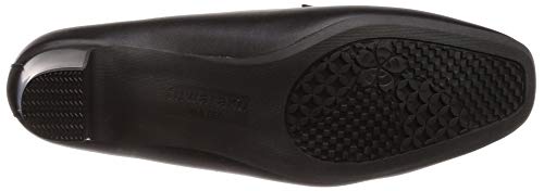 [フワラク] ヒール 幅広 3E 防水 ローファーパンプス 5.0cmヒール 【21.5cm～25.5cm】 FR-1106 レディース ブラック 22.5 cm