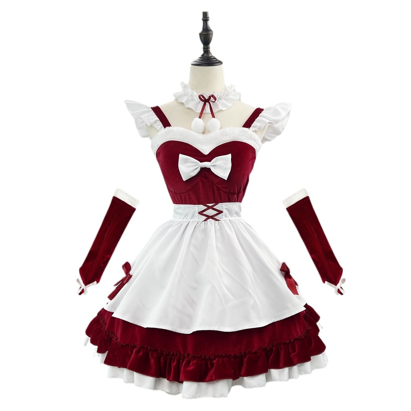 オリジナル新品純粋な欲望ベルベットメイドクリスマスコスチュームプラスサイズメイドコスチュームコスプレパフォーマンス二次元コスチューム