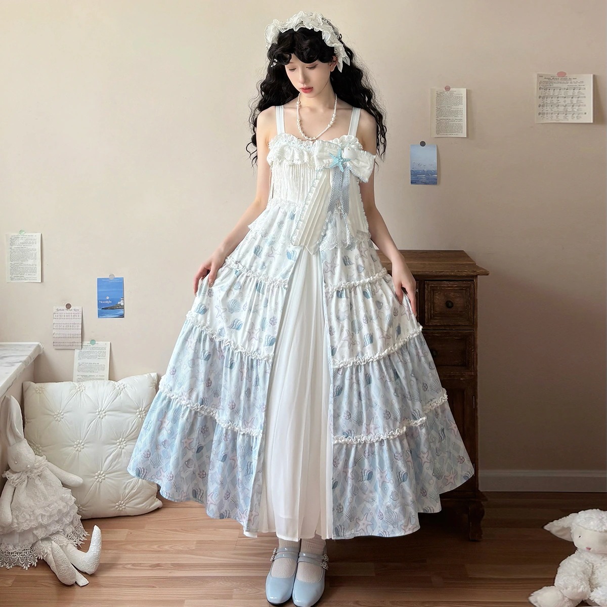 正規品デザイン夏貝殻lolita甘美で清新なスカートワンピースロリータ女