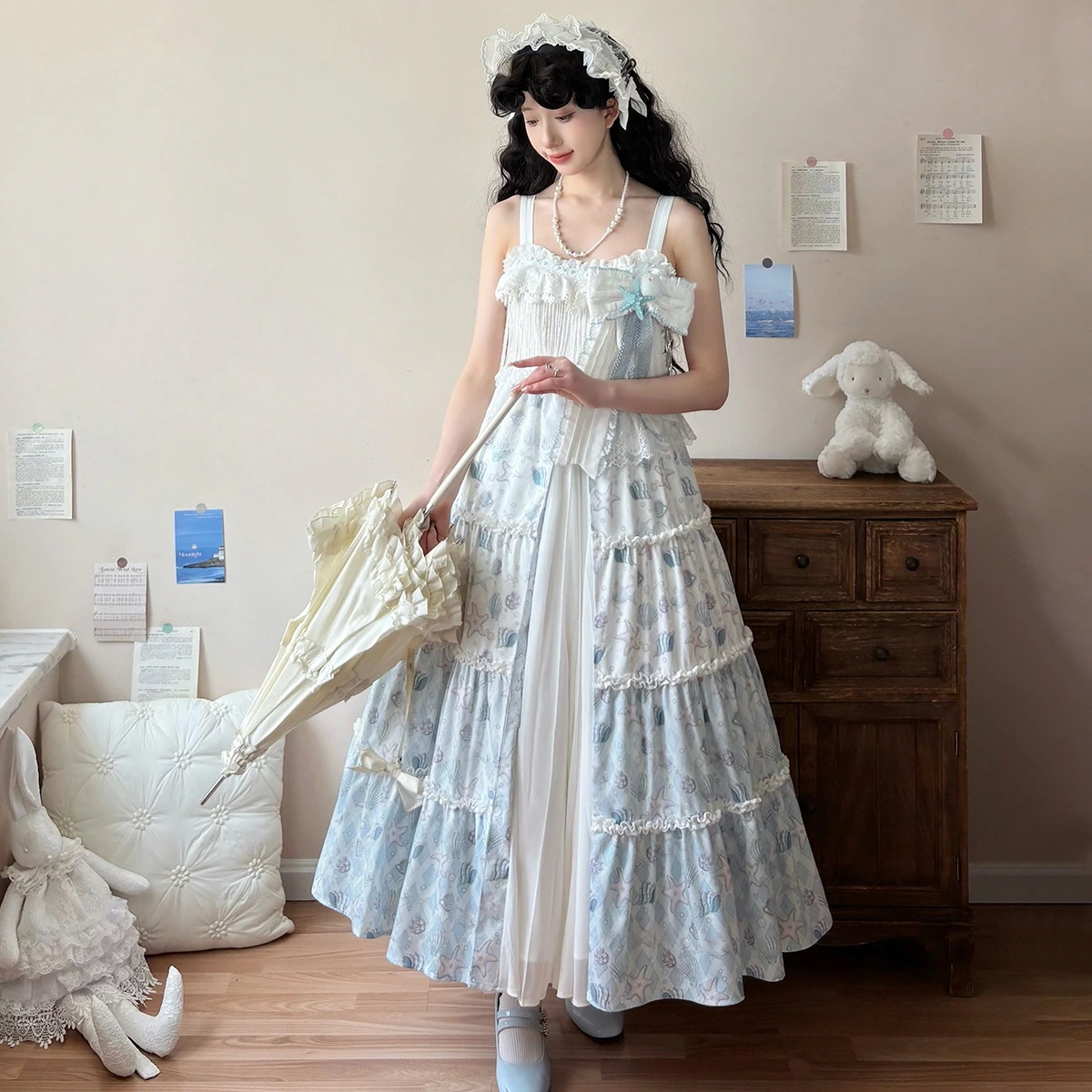 正規品デザイン夏貝殻lolita甘美で清新なスカートワンピースロリータ女