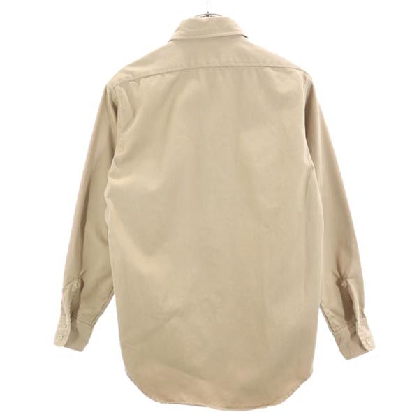70s 日本製 長袖 ワークシャツ M ベージュ メンズ 70s 日本製 長袖 ワークシャツ M ベージュ メンズ