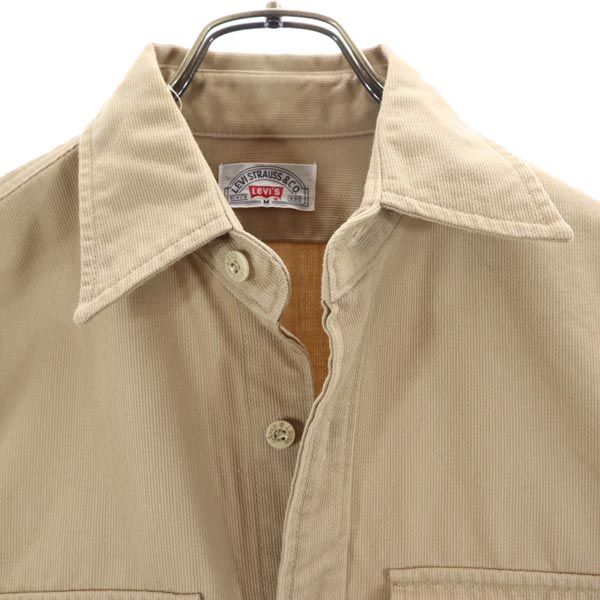 70s 日本製 長袖 ワークシャツ M ベージュ メンズ 70s 日本製 長袖 ワークシャツ M ベージュ メンズ