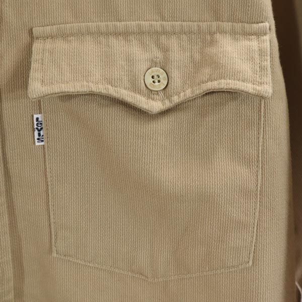 70s 日本製 長袖 ワークシャツ M ベージュ メンズ 70s 日本製 長袖 ワークシャツ M ベージュ メンズ