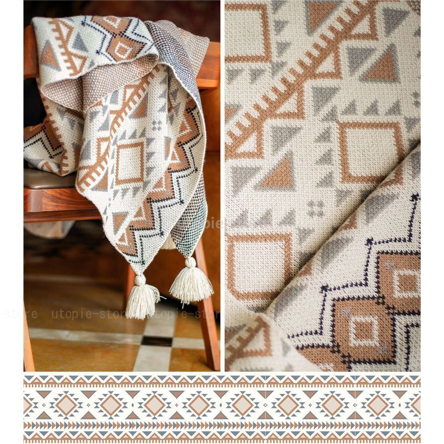 掛け やわらか フリンジ シングル ボヘミア風 綿 肌掛け タオルケット ニトリル繊維 おしゃれ