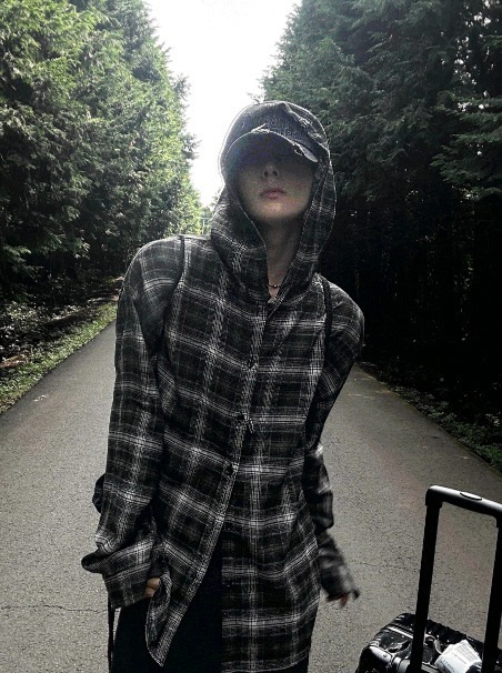 [COSYHARU公式] Authentic Hoodie Check Shirt (2 Colors)