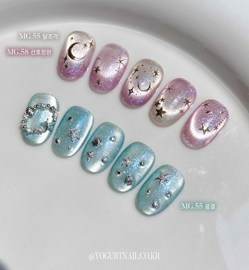 [YOGURT NAIL] 【Aquarium Magnet gel 】【10色 セット】 アクアリウム 神秘的な海の中の宝石のようなマグネットジェルネイル