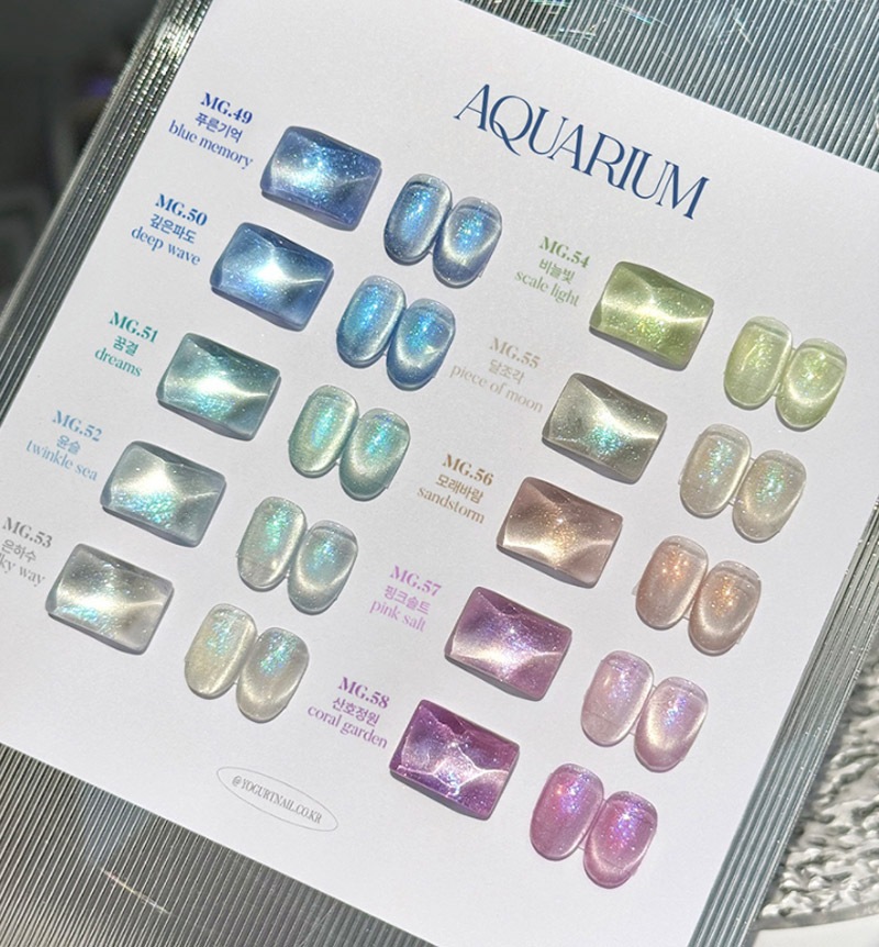 [YOGURT NAIL] 【Aquarium Magnet gel 】【10色 セット】 アクアリウム 神秘的な海の中の宝石のようなマグネットジェルネイル
