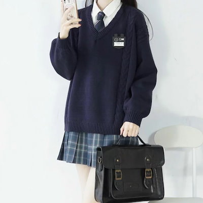 Qoo10] スクールセーターニットセーター制服ケーブ : レディース服