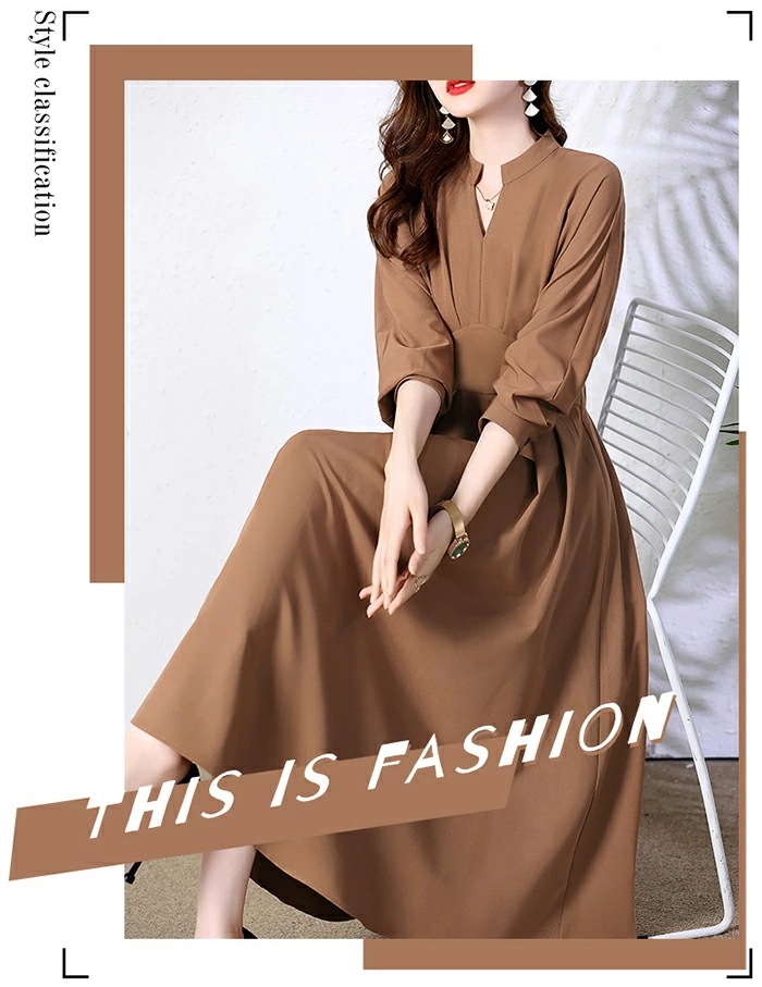 お財布に優しいワンピース レディース ロングワンピース 大きいサイズ 長袖 ミモレ丈 ハイウエスト aライン きれいめ エレガント 美シルエット 春 秋 体型カバー ゆったり おしゃれ シンプル カジ