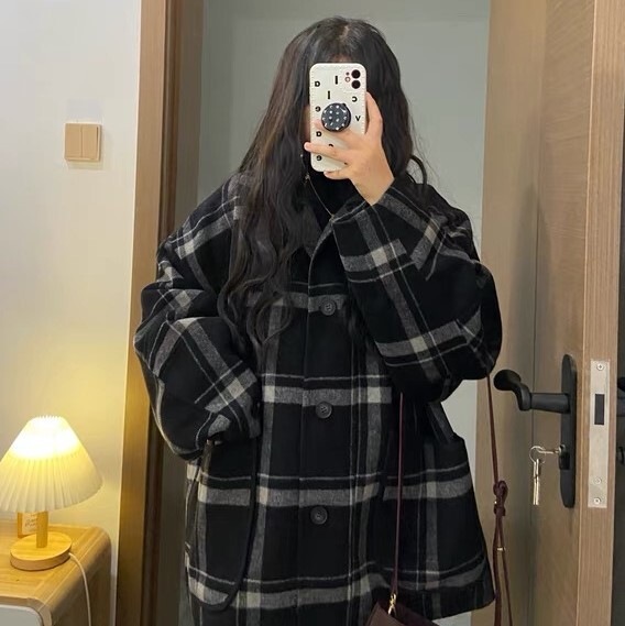 チェックコート ブラック アウター コート ブルゾン ジャケット スリム 細身 ストレート スマート チェックコート ブラック アウター コート ブルゾン ジャケット スリム 細身 ストレート スマート