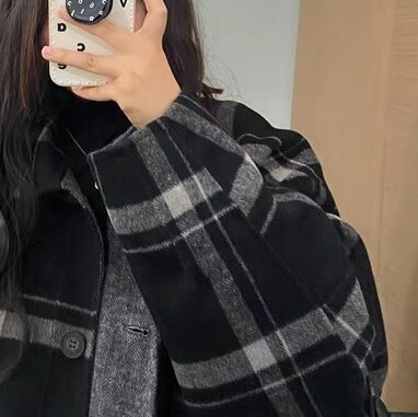 チェックコート ブラック アウター コート ブルゾン ジャケット スリム 細身 ストレート スマート チェックコート ブラック アウター コート ブルゾン ジャケット スリム 細身 ストレート スマート