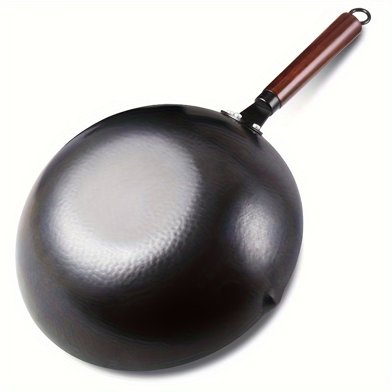 32.0cm 鋳鉄製フライパン杉の木製蓋付き - 化学薬品フリー電気＆ガスコンロ対応調理＆揚げ物に最適 - 必須キッチンガジェット中国製平底調理ツール