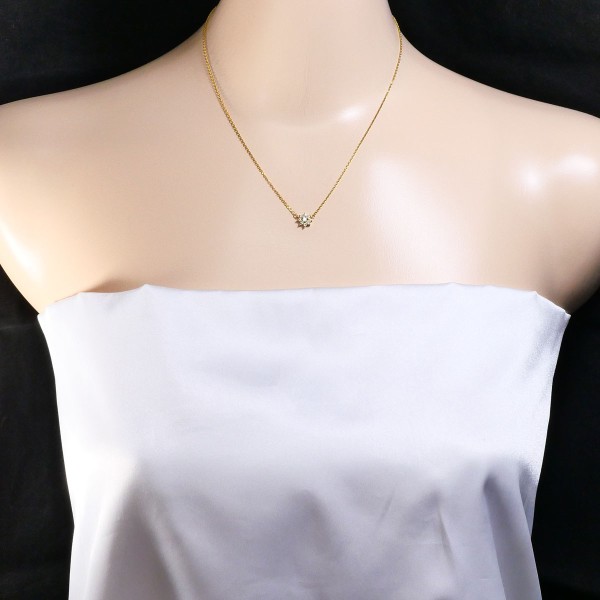 K18 18金 YG イエローゴールド ネックレス ダイヤ 0.20 約40cm ジュエリー 中古 K18 18金 YG イエローゴールド ネックレス ダイヤ 0.20 約40cm ジュエリー 中古