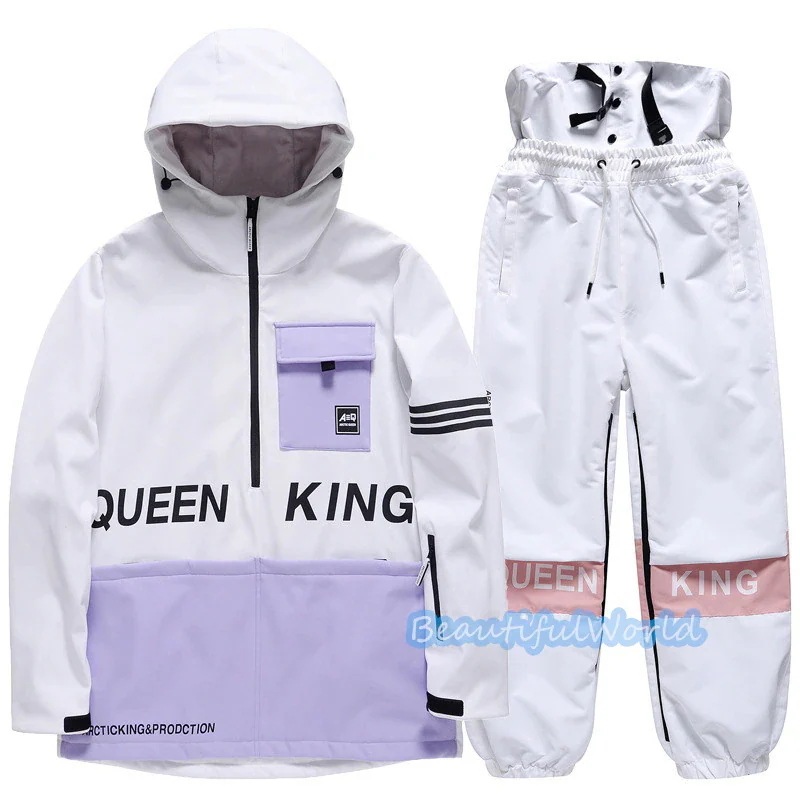 スノーボードウェア上下セットスキーウェアメンズレディースセットアップ男女兼用スノボウェアスノーボードジャケットパンツ撥水防風保温雪遊び暖かいH85