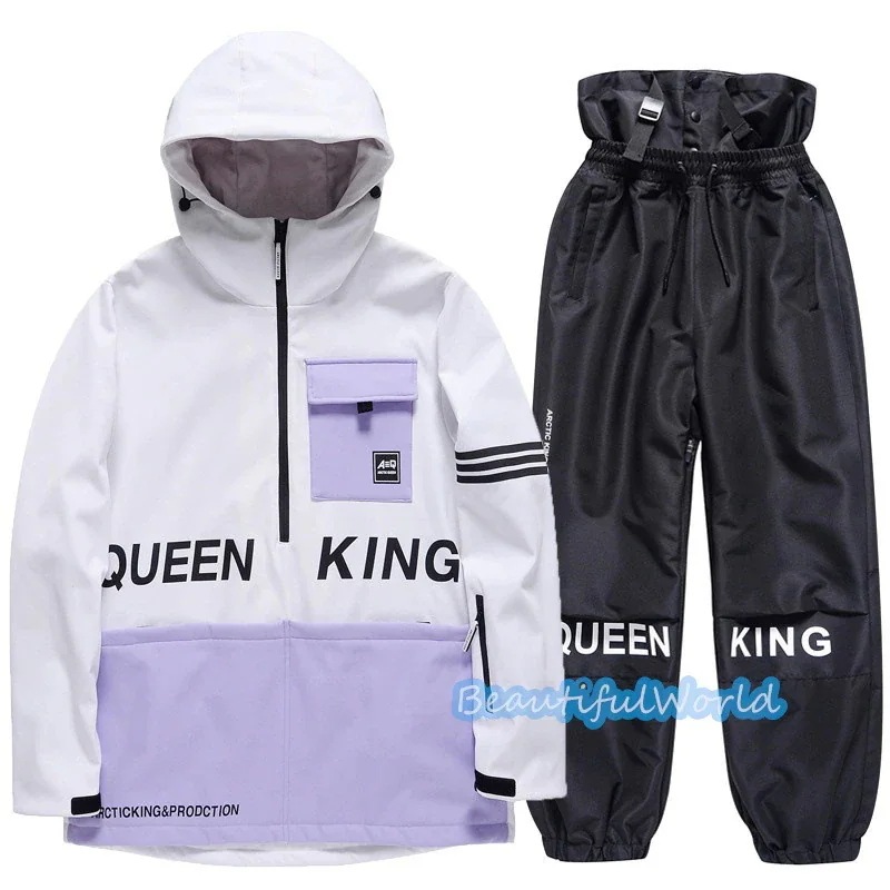 スノーボードウェア上下セットスキーウェアメンズレディースセットアップ男女兼用スノボウェアスノーボードジャケットパンツ撥水防風保温雪遊び暖かいH85