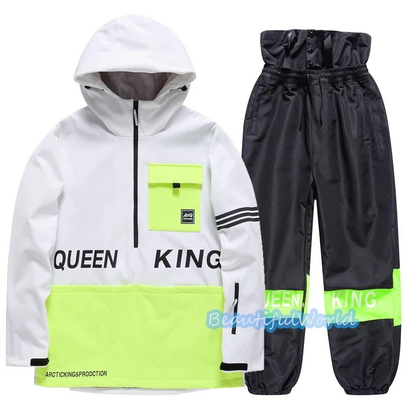 スノーボードウェア上下セットスキーウェアメンズレディースセットアップ男女兼用スノボウェアスノーボードジャケットパンツ撥水防風保温雪遊び暖かいH85