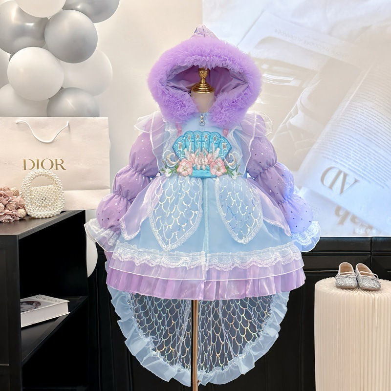 ダウンジャケットガールズ2024冬新作ベビーガールロリータドレスリトルガールプリンセスドレス誕生日ドレスファッション ダウンジャケットガールズ2024冬新作ベビーガールロリータドレスリトルガールプリンセスドレス誕生日ドレスファッション