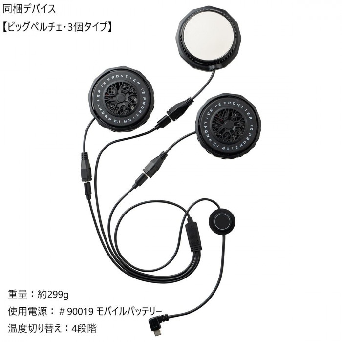 アイズフロンティア インナーベスト 冷却BIGペルチェセット 98 ブラックキャラクター L PSBP1073