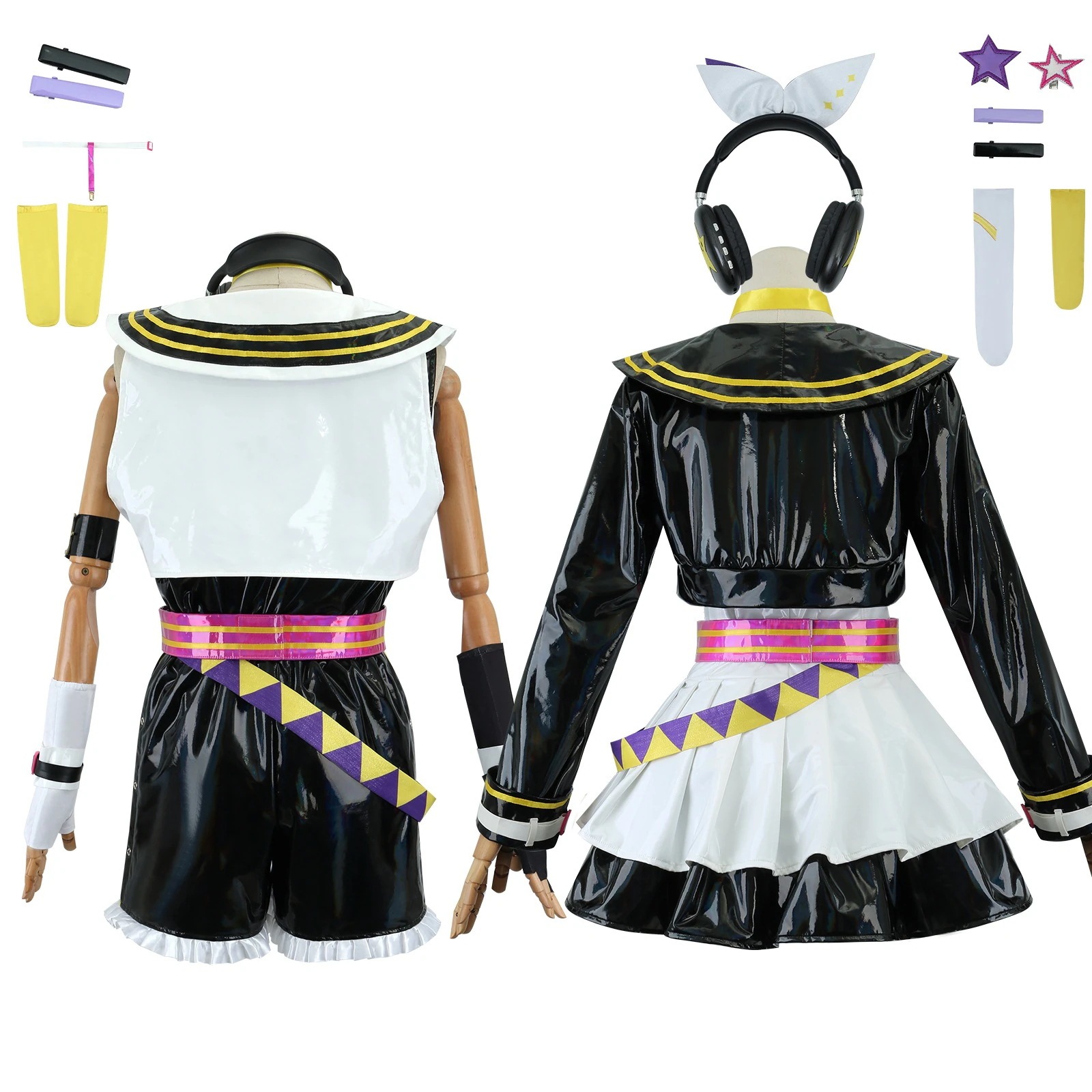 shanghaihengq[厳選品質]鏡音双子鈴連服鏡音鈴鏡音連ニャス走連動コスプレ衣装セットコスチューム