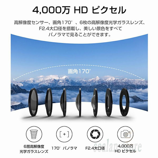 アクションカメラ 水中カメラ 4K 4000万画素 小型 ウェアラブルカメラ ビデオカメラ うらやましい スポーツカメラ