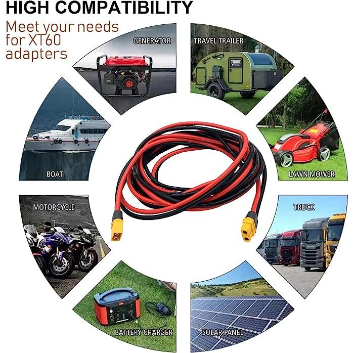 [新品開催&3日間発送 ]10ｍ 12AWG　FLY RC XT60 XT60h （オス.メス）延長コード　太陽光パネルやリチウムイオン電池等へ　ソーラーパネル　EcoFlow　ポータブル電源