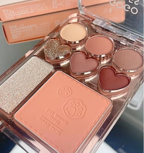 Qoo10] ハート 8色 アイシャドウ チーク ハイ