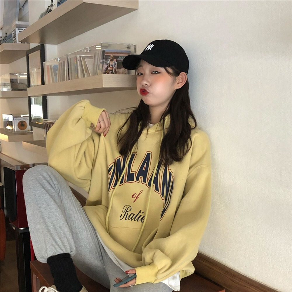 パーカー シンプル トップス フーディー イエロー 黄色 ホワイト 白 韓国ファッション トレーナー パーカー シンプル トップス フーディー イエロー 黄色 ホワイト 白 韓国ファッション トレーナー