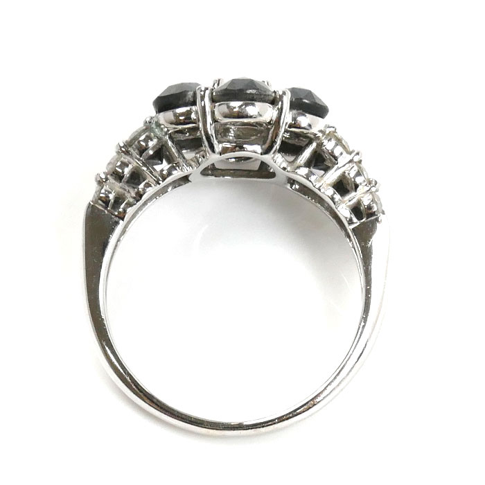 K18WG ホワイトゴールド リング・指輪 ダイヤモンド3.40ct 16号 6.7g ブラックダイヤモンド レディース 中古 美品 K18WG ホワイトゴールド リング・指輪 ダイヤモンド3.40ct 16号 6.7g ブラックダイヤモンド レディース 中古 美品