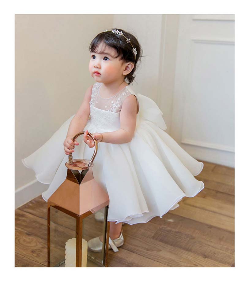 子供ドレス 結婚式 ホワイト ノースリーブ セレモニードレス ベビードレス 小学生 女の子 キッズ フォーマル フラワーガール 卒業式 発表会 七五三 演奏会 誕生日 ピアノ お祝い プリンセス 韓国