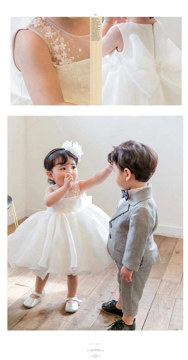 子供ドレス 結婚式 ホワイト ノースリーブ セレモニードレス ベビードレス 小学生 女の子 キッズ フォーマル フラワーガール 卒業式 発表会 七五三 演奏会 誕生日 ピアノ お祝い プリンセス 韓国