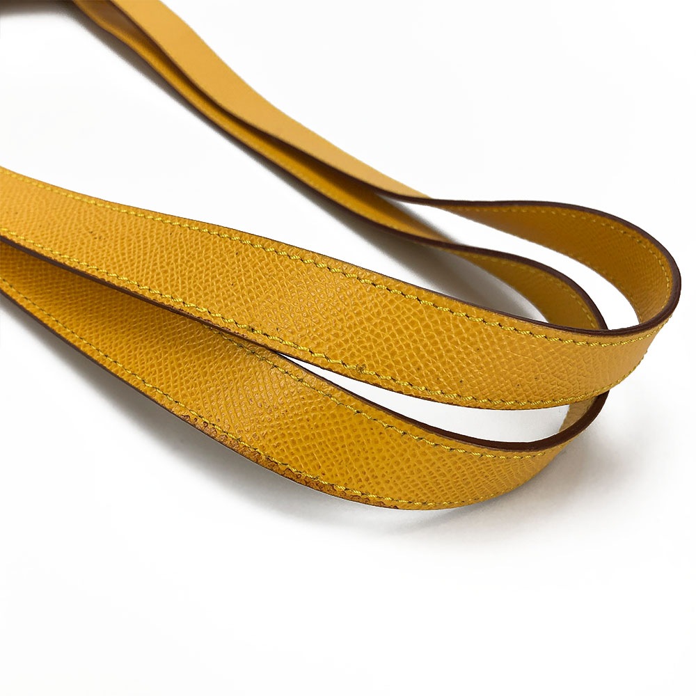 中古 CELINE セリーヌ ショルダーバッグ イエロー 型押し レザー 革