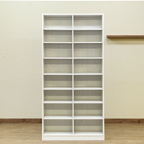 本棚/多目的ラック 約180x88cm WW（ホワイトウォッシュ） 組立品