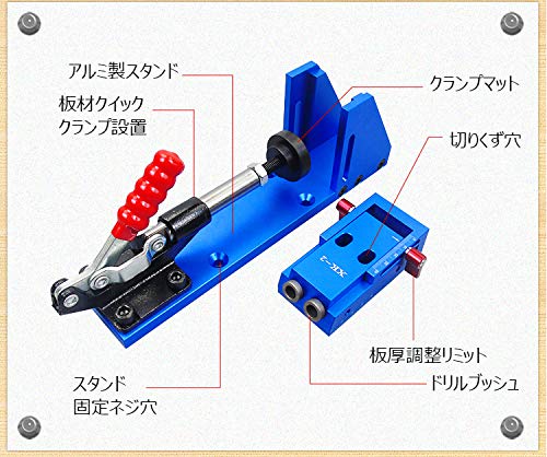 CarAngels 木工ポケットホールジグ 斜め口穴あけガイド ダウエルホールガイド 掘削 木工ツー